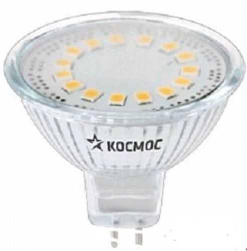 Лампа светодиодная Космос Экономка JCDR Софит GU5,3 220В 5Вт 520лм 3000К 50х45мм картинка 